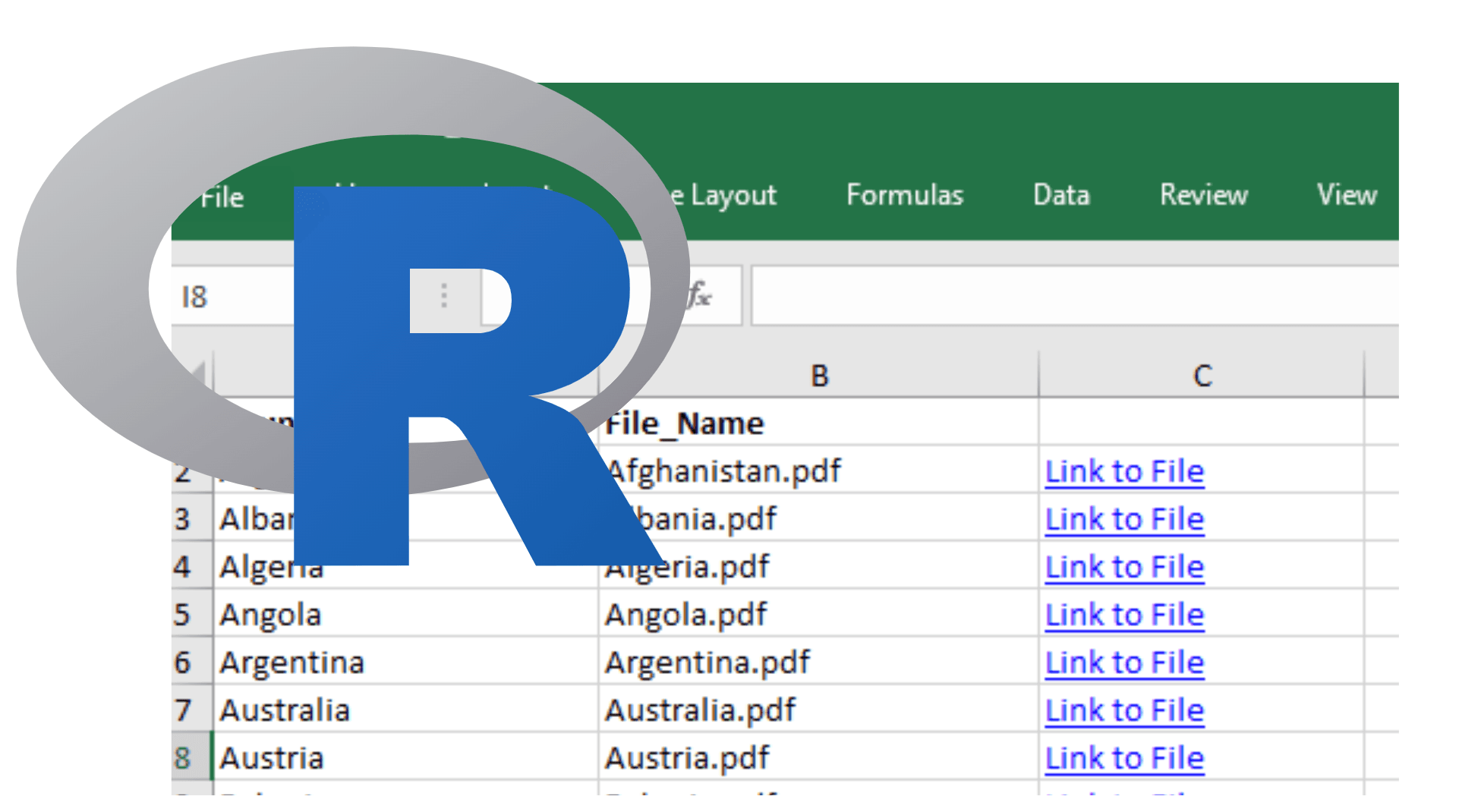 Data manipulation in an Excel File with Hyperlinks using R